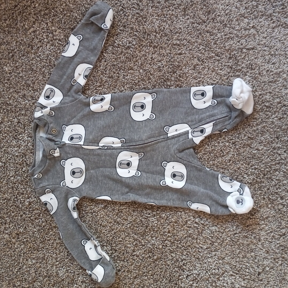 Carter's newborn gray polar bear footie